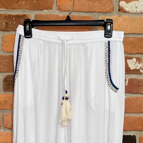 Boheme By Skemo White And Blue Dip Dye Jogger Pants Size Large - Picture 2 of 7